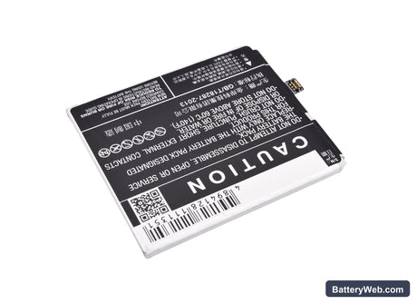 MeiZu Blue Charm Metal Replacement Battery, 3.8V, 3100mAh, Li-Polymer 4
