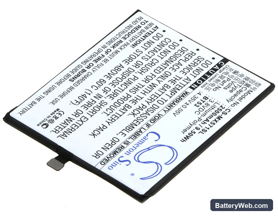 MeiZu Pro 6 Replacement Battery, 3.8V, 2500mAh, Li-Polymer 2