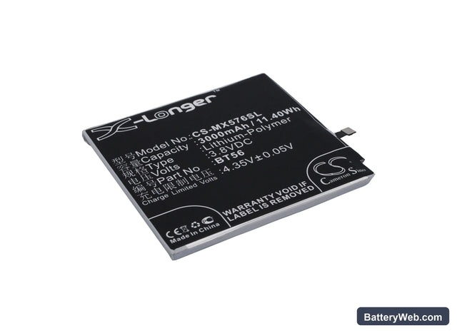MeiZu MX5 Pro Replacement Battery, 3.8V, 3000mAh, Li-Polymer 1