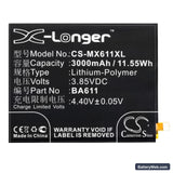 MeiZu M5 Replacement Battery, 3.85V, 3000mAh, Li-Polymer 3