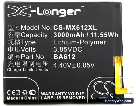 MeiZu M5s Replacement Battery, 3.85V, 3000mAh, Li-Polymer 3
