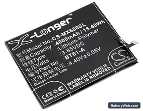 Meilan Note 3 Replacement Battery, 3.85V, 4000mAh, Li-Polymer 1