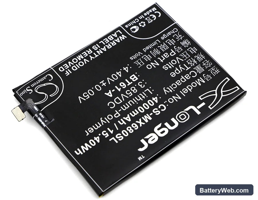 Meilan Note 3 Replacement Battery, 3.85V, 4000mAh, Li-Polymer 2