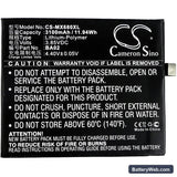 MeiZu M3e Replacement Battery, 3.85V, 3100mAh, Li-Polymer 3