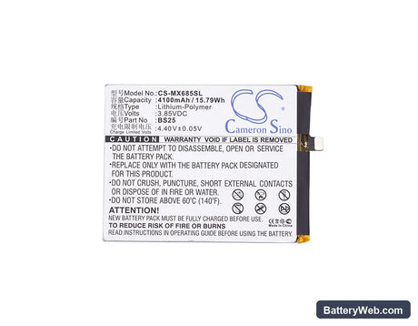 MeiZu Meilan Max Replacement Battery, 3.85V, 4100mAh, Li-Polymer 5