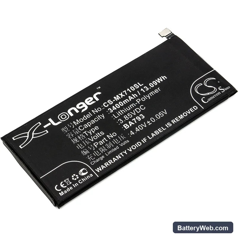 MeiZu Pro 7 Plus Replacement Battery, 3.85V, 3400mAh, Li-Polymer 1