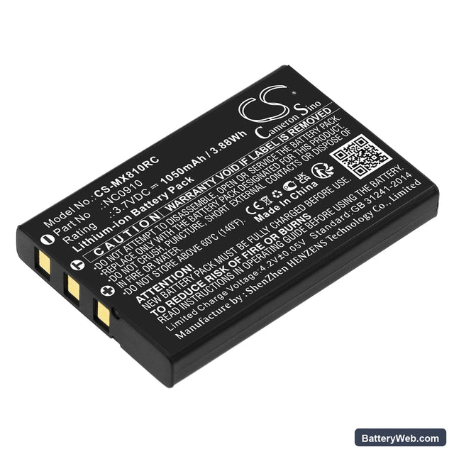 URC MX-810 Replacement Battery, 3.7V, 1050mAh, Li-ion 1