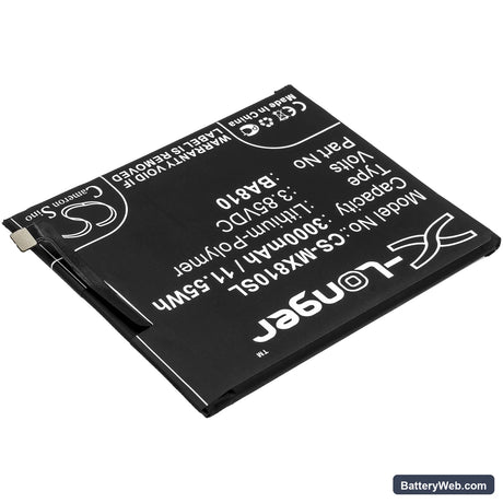 MeiZu M8C Replacement Battery, 3.85V, 3000mAh, Li-Polymer 2