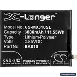 MeiZu M8C Replacement Battery, 3.85V, 3000mAh, Li-Polymer 3