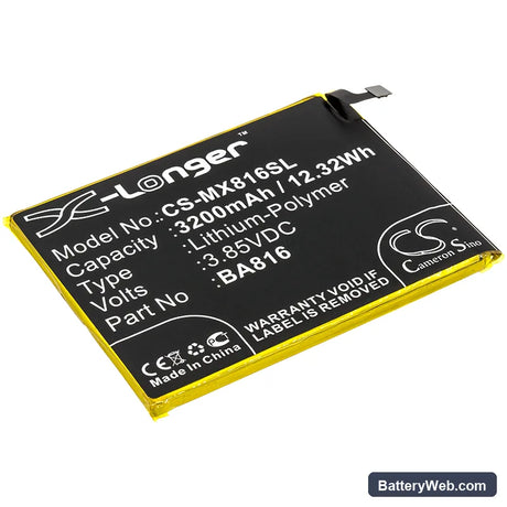 MeiZu V8 Replacement Battery, 3.85V, 3200mAh, Li-Polymer 1