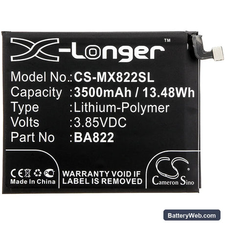 MeiZu Note 8 Replacement Battery, 3.85V, 3500mAh, Li-Polymer 3