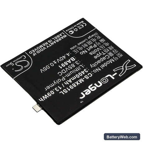 MeiZu 15 Plus Replacement Battery, 3.85V, 3400mAh, Li-Polymer 2