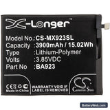 MeiZu Note 9 Replacement Battery, 3.85V, 3900mAh, Li-Polymer 3