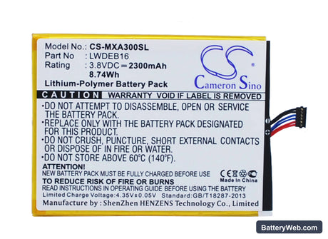 Micromax Canvas Gold Replacement Battery, 3.8V, 2300mAh, Li-Polymer 1