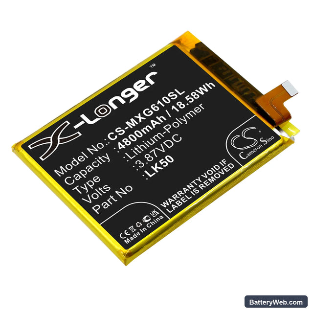 Motorola Moto G60s Replacement Battery, 3.87V, 4800mAh, Li-Polymer 1