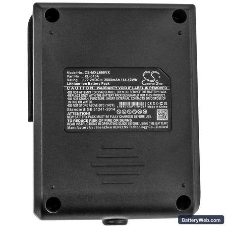 Moosoo X6 Replacement Battery, 22.2V, 2000mAh, Li-ion 5