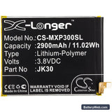 Motorola Moto P30 Replacement Battery, 3.8V, 2900mAh, Li-Polymer 3