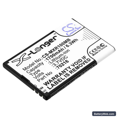 MOBI DXR Replacement Battery, 3.7V, 1700mAh, Li-ion 1