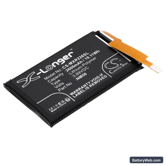 Motorola Razr 2022 Replacement Battery, 3.89V, 2600mAh, Li-Polymer 1
