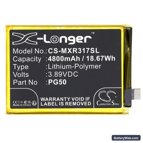 Motorola Moto G Stylus 2023 Replacement Battery, 3.89V, 4800mAh, Li-Polymer 3