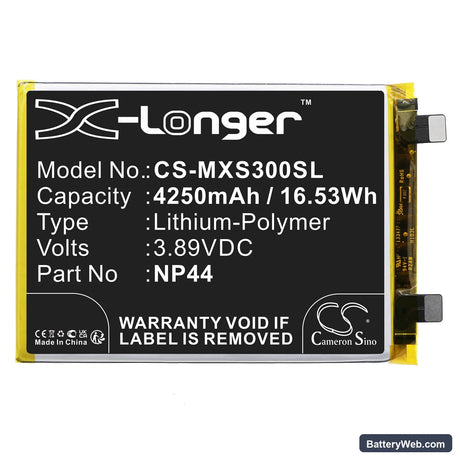 Motorola Moto S30 Pro Replacement Battery, 3.89V, 4250mAh, Li-Polymer 3