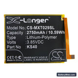 Motorola XT2029-1 Replacement Battery, 3.85V, 2750mAh, Li-Polymer 3