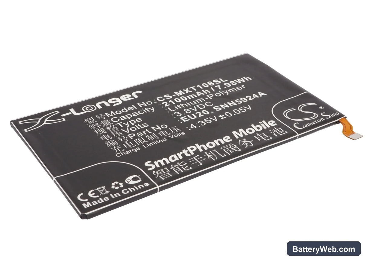 Motorola DROID ULTRA Replacement Battery, 3.8V, 2100mAh, Li-Polymer 1