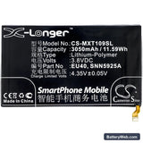 Motorola Droid Ultra XT1080 Replacement Battery, 3.8V, 3050mAh, Li-Polymer 3
