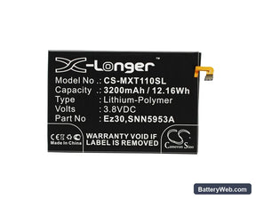 Google Nexus 6 Replacement Battery, 3.8V, 3200mAh, Li-Polymer 1