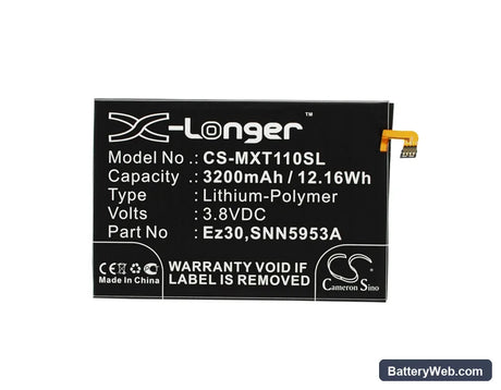 Google Nexus 6 Replacement Battery, 3.8V, 3200mAh, Li-Polymer 1