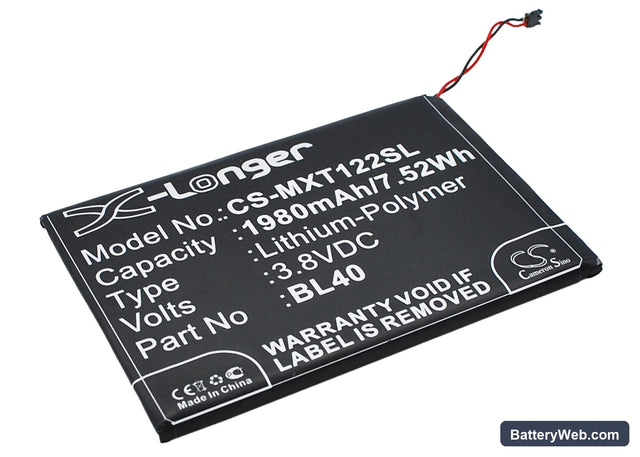 Motorola Moto E Replacement Battery, 3.8V, 1980mAh, Li-Polymer 1