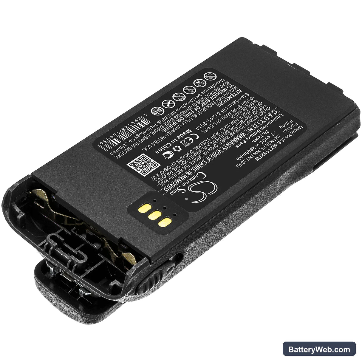 Motorola XTS1500 Replacement Battery, 7.4V, 2800mAh, Li-ion 2