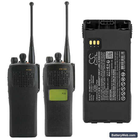 Motorola XTS1500 Replacement Battery, 7.4V, 3000mAh, Li-ion 6