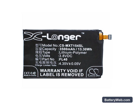 Motorola Moto X 3a Replacement Battery, 3.8V, 3500mAh, Li-Polymer 5