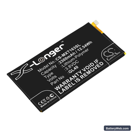 Motorola Moto Z Play Replacement Battery, 3.8V, 3300mAh, Li-Polymer 1