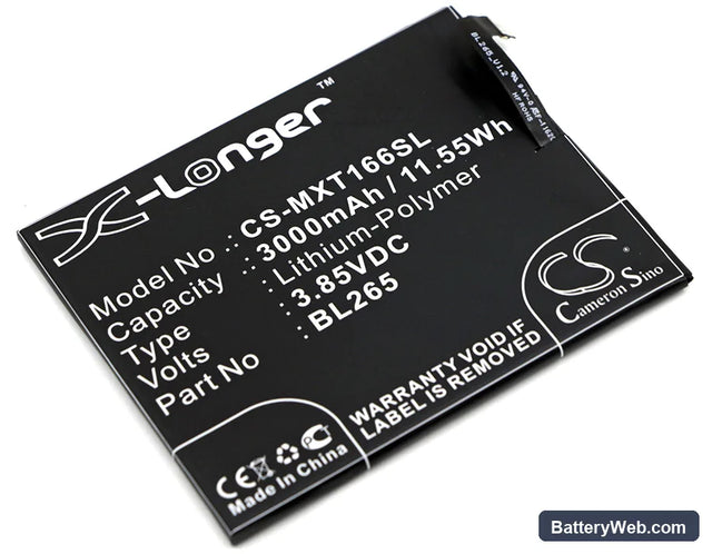 Motorola Moto M Replacement Battery, 3.85V, 3000mAh, Li-Polymer 1