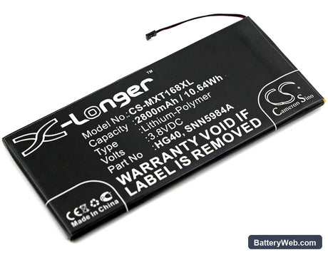 Motorola Moto G5 Plus Replacement Battery, 3.8V, 2800mAh, Li-Polymer 1