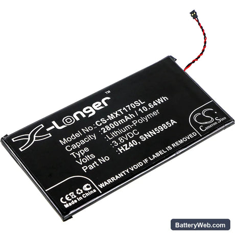 Motorola Moto Z2 Play Replacement Battery, 3.8V, 2800mAh, Li-Polymer 1