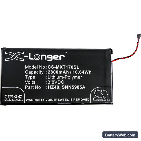 Motorola Moto Z2 Play Replacement Battery, 3.8V, 2800mAh, Li-Polymer 3