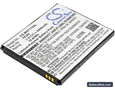 Motorola Moto C Plus Replacement Battery, 3.8V, 2850mAh, Li-Polymer 1