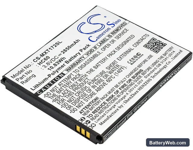 Motorola Moto C Plus Replacement Battery, 3.8V, 2850mAh, Li-Polymer 1