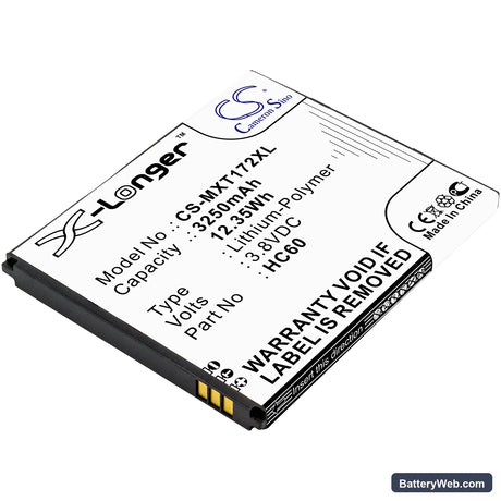 Motorola Moto C Plus Replacement Battery, 3.8V, 3250mAh, Li-Polymer 1