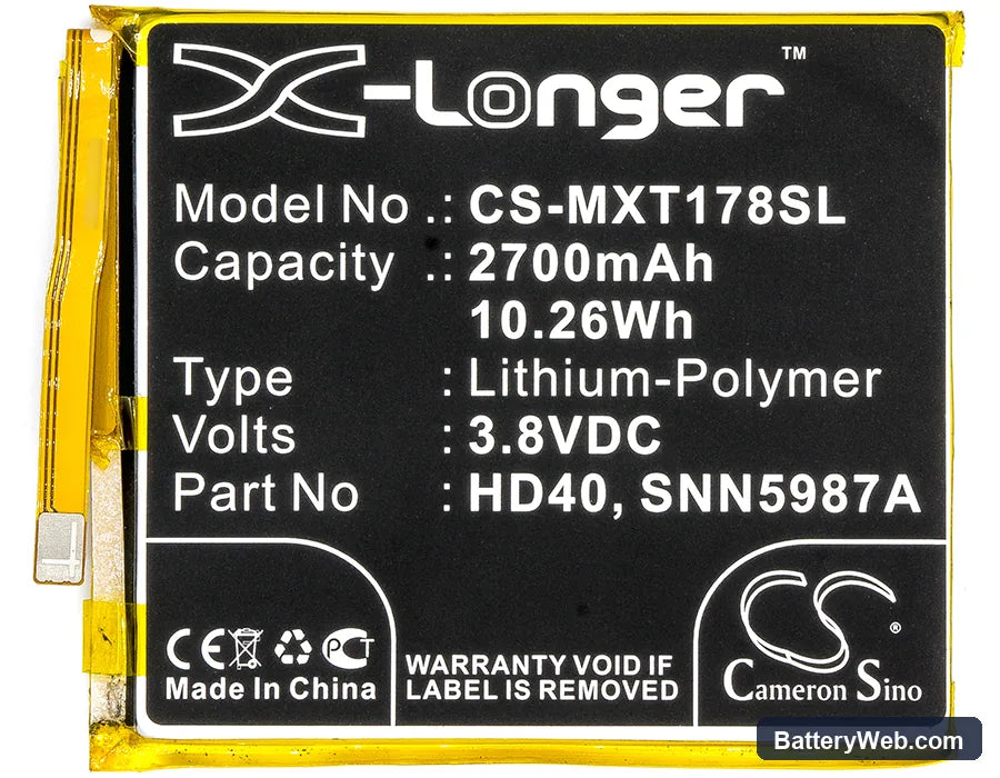 Motorola Moto Z Force 2nd Replacement Battery, 3.8V, 2700mAh, Li-Polymer 5