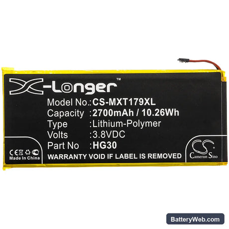 Motorola Moto G5S Replacement Battery, 3.8V, 2700mAh, Li-Polymer 3