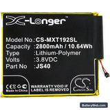 Motorola Moto Z3 Play Replacement Battery, 3.8V, 2800mAh, Li-Polymer 3