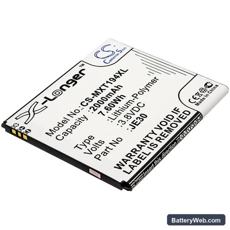 Motorola Moto E5 Play Go Edition Replacement Battery, 3.8V, 2000mAh, Li-Polymer 1