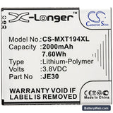 Motorola Moto E5 Play Go Edition Replacement Battery, 3.8V, 2000mAh, Li-Polymer 3