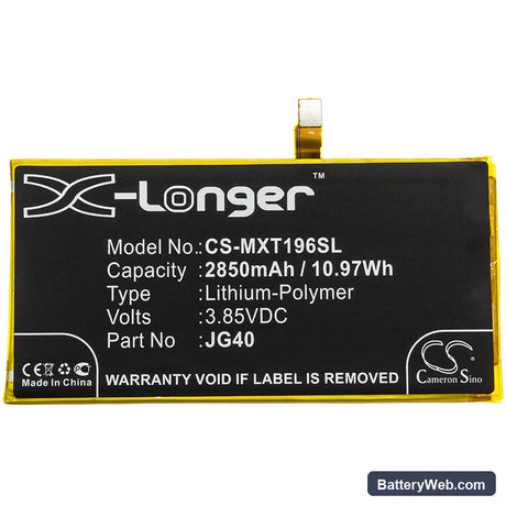 Motorola Moto G7 Plus Replacement Battery, 3.85V, 2850mAh, Li-Polymer 3