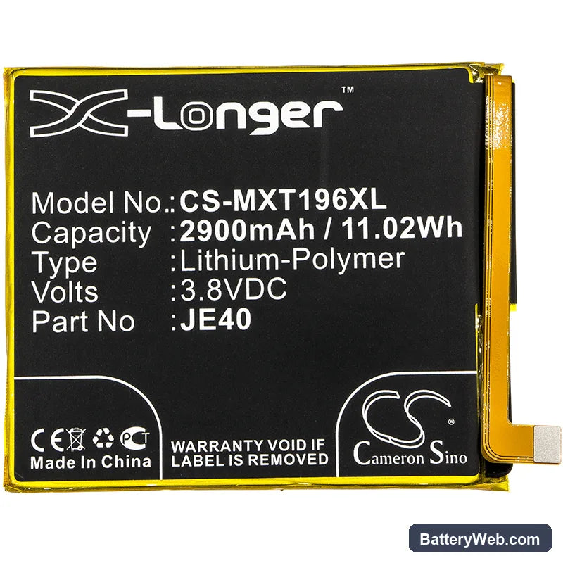 Motorola One Replacement Battery, 3.8V, 2900mAh, Li-Polymer 3