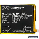 Motorola One Replacement Battery, 3.8V, 2900mAh, Li-Polymer 3